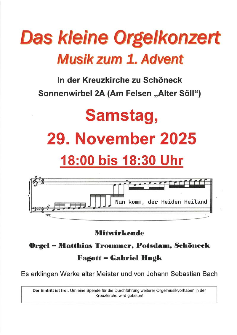 Orgelkonzert 29.11.2025